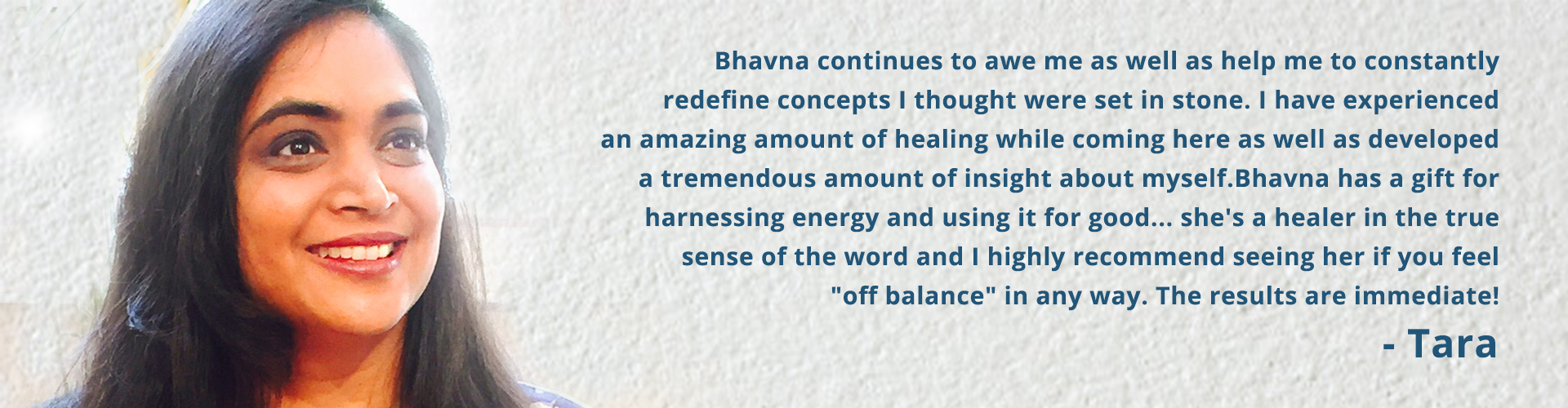 Bhavna, The Golden Light with testimonial about wellness experience